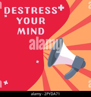 Konzeptionelle Darstellung Vernichten Sie Ihren Geist. Konzeptfoto, um psychische Spannungen zu lösen, Stress zu verringern Stockfoto