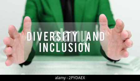 Konzeptionelle Darstellung von Vielfalt und Einbeziehung. Der menschliche Unterschied umfasst die ethnische Zugehörigkeit des Geschlechts Stockfoto