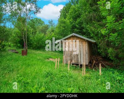 Holzfällerhütte Stockfoto