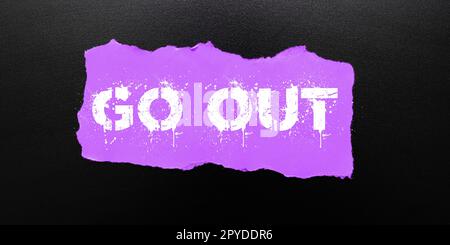 Konzeptionelle Beschriftung Verlassen. Geschäftsausstellung, um einen Raum oder ein Gebäude zu verlassen, vor allem, um etwas zu tun Stockfoto