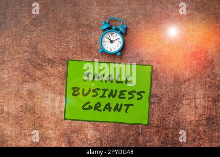 Schild mit der Aufschrift „Small Business Grant“. Geschäftskonzept ein Privatunternehmen, das für seine begrenzte Größe bekannt ist Stockfoto