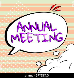 Konzeptdarstellung Jahrestagung. Geschäftsübersicht jährliche Zusammenstellung interessierter Aktionäre einer Organisation Stockfoto