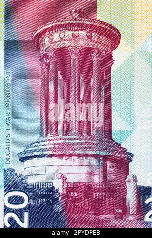 Dugald Stewart Monument in Edinburgh aus Geld Stockfoto