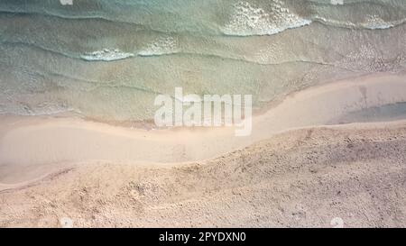 Luftblick Naturparadiesstrand im mittelmeer, sa Coma Mallorca, Balearen Stockfoto