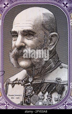 Franz Joseph I. von Österreich ein Porträt von Geld Stockfoto