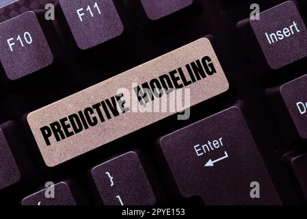 Textzeichen für Predictive Modeling. Strategie zur Verwaltung von Geschäftsideen basierend auf vorausschauenden Analysen Stockfoto