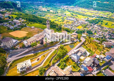 Das Dorf Poggiriregon, Provinz Sondrio Stockfoto