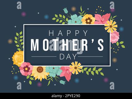 Happy Mother Day am 14. Mai Illustration with love for Baby and Kids in Flat Cartoon Hand Drawn for Web Banner or Landing Page Templates Stockfoto