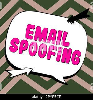 Signieren Sie mit E-Mail-Spoofing. Business Idea sichert den Zugriff und den Inhalt eines E-Mail-Kontos oder -Service Stockfoto