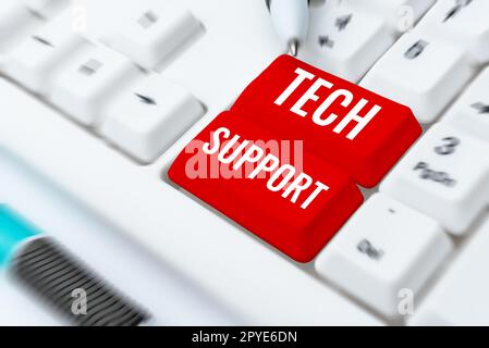 Konzeptionelle Anzeige – Technischer Support. Wort für die Unterstützung von Personen, die technische Probleme haben Stockfoto