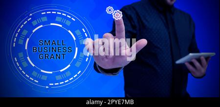 Konzeptionelle Darstellung des Zuschusses für kleine Unternehmen. Geschäftskonzept ein Privatunternehmen, das für seine begrenzte Größe bekannt ist Stockfoto