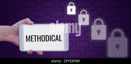 Handgeschriebene Zeichenmethodik. Geschäftsüberblick Methodensystem, das in einer Studie oder zu befolgenden Aktivitätsschritten verwendet wird Stockfoto