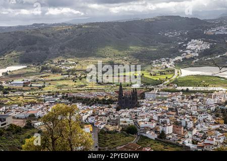 Atemberaubende Aussicht vom Mirador de la Montana de Arucas, Berg Arucas, Gran Canaria, Spanien, Stockfoto
