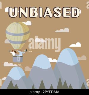Konzeptionelle Darstellung ohne Vorurteile. Konzeptionelles Foto, das keine Vorurteile für oder gegen etwas zeigt, das unparteiisch ist Stockfoto