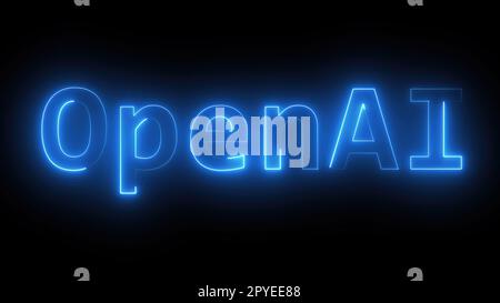 Neon OpenAI-Text Stockfoto