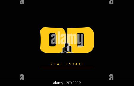 Immobilienbriefe Modern Creative Logo OD, DO Stock Vektor