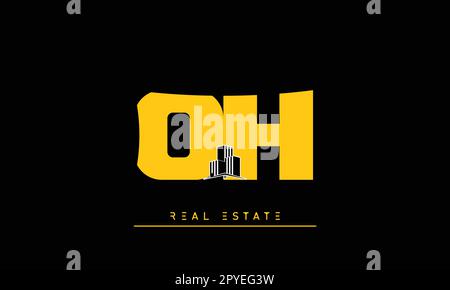 Real Estate Briefen Modern Creative Logo OH, HO Stock Vektor