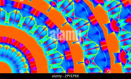 Farbenfroher, lebendiger Hintergrund mit Kaleidoskop-Muster Stockfoto