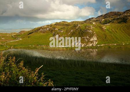 Kleiner See auf der Insel Inishbofin auf dem Wild Atlantic Way in der Grafschaft Galway in Irland Stockfoto