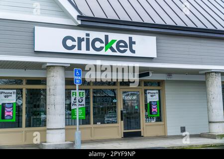 Cricket Wireless Store in Modesto California USA ein AT&T-Unternehmen, das einen kostengünstigen Mobilfunkdienst bietet. Stockfoto