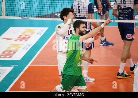 Allianz Cloud, Mailand, Italien, 03. Mai 2023, NICOLA PESARESI (POWER VOLLEY MILANO) beim Finale des 3. Platzes - Allianz Milano vs Gas Sales Bluenergy Piacenza - Volleyball Italian Serie A Men SuperLeague Championship Credit: Live Media Publishing Group/Alamy Live News Stockfoto