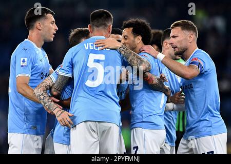 Rom, Italien. 03. Mai 2023. SS Lazio-Team während des Spiels der Serie A zwischen SS Lazio und US Sassuolo im Stadio Olimpico am 3. Mai 2023 in Rom, Italien. Kredit: Live Media Publishing Group/Alamy Live News Stockfoto