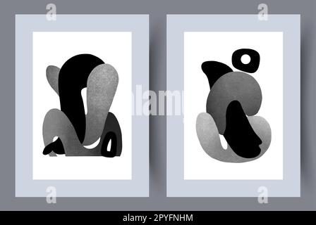 Abstrakter Boho nordic Elements Wandmotiv. Druckbares minimalistisches abstraktes Poster. Wandgemälde für die Innengestaltung. Zeitgenössischer dekorativer Hintergrund. Stockfoto