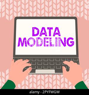 Datenmodellierung mit konzeptionellem Titel. Ein Wort über den Prozess der Datenübertragung zwischen Datenspeichersystemen Stockfoto