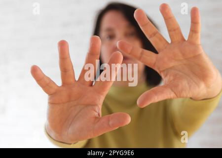 Stopp, eine Frau sagt nein Stockfoto