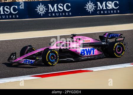 MANAMA, BAHRAIN, Sakhir Circuit, 3. März 2023: #31, Esteban OCON, FRA, Alpine F1 Team, während des Bahrain Formel 1 Grand Prix am Bahrain Intern Stockfoto