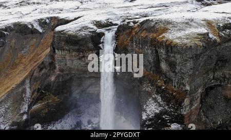 Haifoss-Wasserfall im Süden Islands Stockfoto