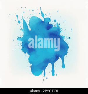 Aquarell blaue Tinte farbenfrohe Flüssigtropfen oder Spritzwasser-Design, künstlerischer Hintergrund - Vektor Stockfoto