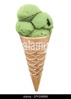 Eiscreme in Zapfen, isoliert auf weißem Hintergrund Stockfoto