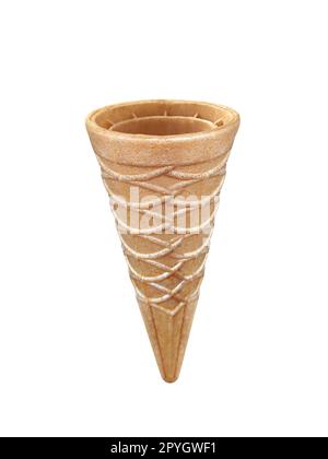 Süße wafer Kegel auf weißem Hintergrund Stockfoto