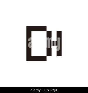 Quadratisches geometrisches Symbol mit Buchstaben C und H einfacher Logo-Vektor Stock Vektor