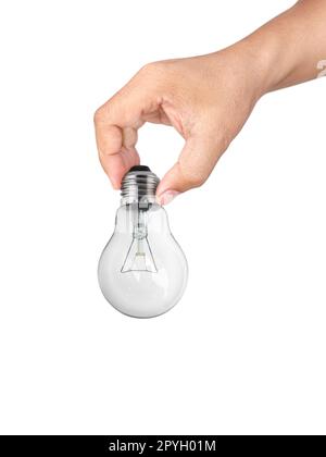 Handglühlampe isoliert auf weißem Hintergrund Stockfoto