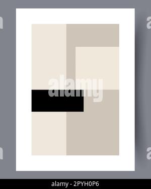 Abstrakter Minimalismus, geometrische Formen, Wandmotiv. Wandgemälde für die Innengestaltung. Zeitgenössischer dekorativer Hintergrund mit Formen. Minimal druckbar Stockfoto