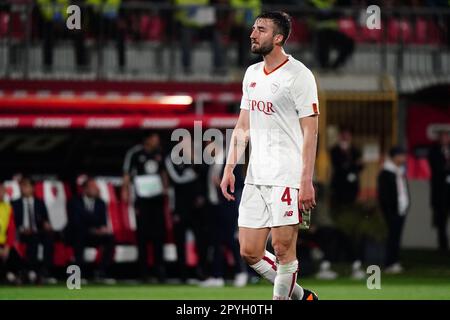 Monza, Italien - 03./05./2023. Mai 3, Bryan Cristante (AS Roma) während des Fußballspiels der italienischen Meisterschaft Serie A zwischen AC Monza und AS Roma am 2023. Mai im U-Power-Stadion in Monza, Italien - Foto Luca Rossini/E-Mage Stockfoto