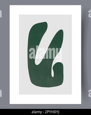 Abstrakte Formen Wandmotiv mit bildlicher Figur. Zeitgenössischer dekorativer Hintergrund mit Figur. Druckbares Poster mit minimalen abstrakten Formen. Wandschmuck Stockfoto