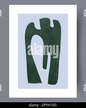 Abstrakter boho nordic-Wandmotiv. Zeitgenössischer dekorativer Hintergrund mit Bildern. Druckbares minimalistisches abstraktes Bo-Ho-Poster. Wandbild für Stockfoto