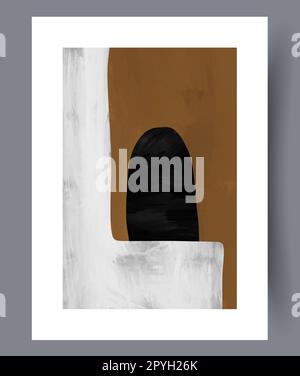 Abstrakte Figuren geometrische Vorstellungskraft Wandmotiv. Zeitgenössischer dekorativer Hintergrund mit Fantasie. Druckbares Poster mit minimalen abstrakten Figuren. Stockfoto