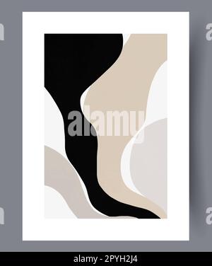 Abstrakte Formen einfacher Wandmotiv. Wandgemälde für die Innengestaltung. Zeitgenössischer dekorativer Hintergrund mit Bildern. Ausdruckbare minimale ab Stockfoto