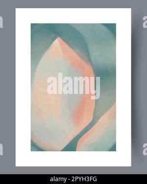 Abstrakter Phantasie-Wandmotiv in Pastellfarben. Zeitgenössischer dekorativer Hintergrund mit Skizze. Druckbares minimalistisches abstraktes Fantasieposter. Wandgemälde Stockfoto