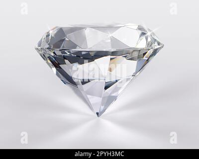 Schillernder Diamant auf grauem Hintergrund Stockfoto