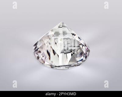 Schillernder Diamant auf grauem Hintergrund Stockfoto