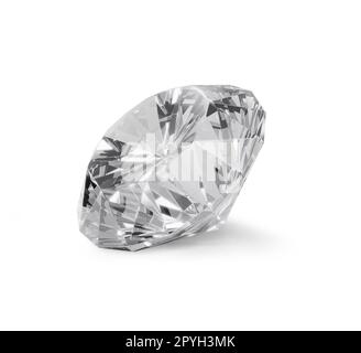 Schillernder Diamant auf weißem Hintergrund. 3D-Rendern Stockfoto
