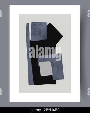 Wandmotiv mit abstrakter Geometrie und nordischer Vorlage. Wandgemälde für die Innengestaltung. Druckbares Poster mit minimaler abstrakter Geometrie. Zeitgenössisch dekorativ Stockfoto