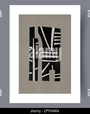 Wandmotiv mit abstrakten Elementen in Originalkomposition. Zeitgenössischer dekorativer Hintergrund mit Komposition. Wandgemälde für die Innengestaltung. Printabl Stockfoto