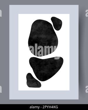 Abstrakte Figuren ästhetischer Wandbilddruck. Wandgemälde für die Innengestaltung. Druckbares Poster mit minimalen abstrakten Figuren. Moderne Einrichtung Stockfoto