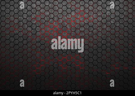 Futuristischer und technologischer sechseckiger Hintergrund. 3D Rendern Stockfoto